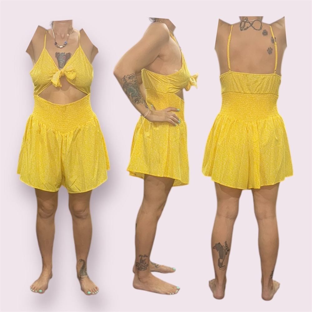 Yellow Cutout Romper
